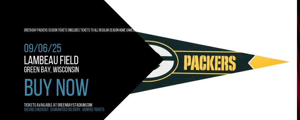 Green Bay Packers Season Tickets (Includes Tickets To All Regular Season Home Games) at Lambeau Field